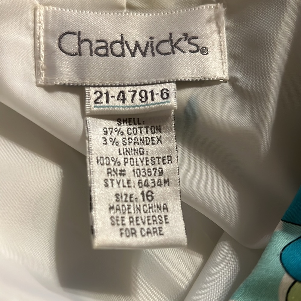Chadwick’s Bohemian bright print lined short waisted Blazer**NEEDS 2B DRYCLEANED - Picture 8 of 8